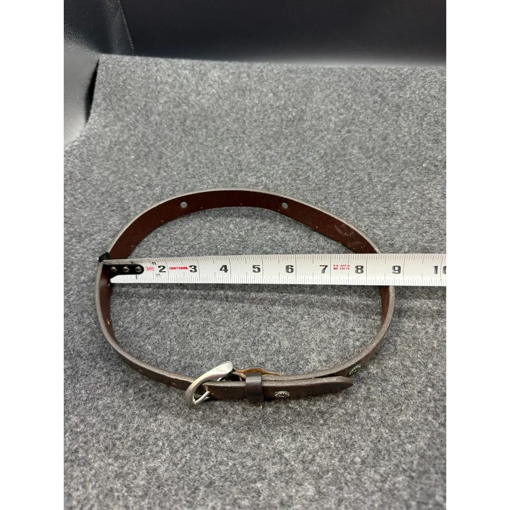 Kids Brown Genuine Italian Leather Western Heart Stud Belt Size M Made in USA